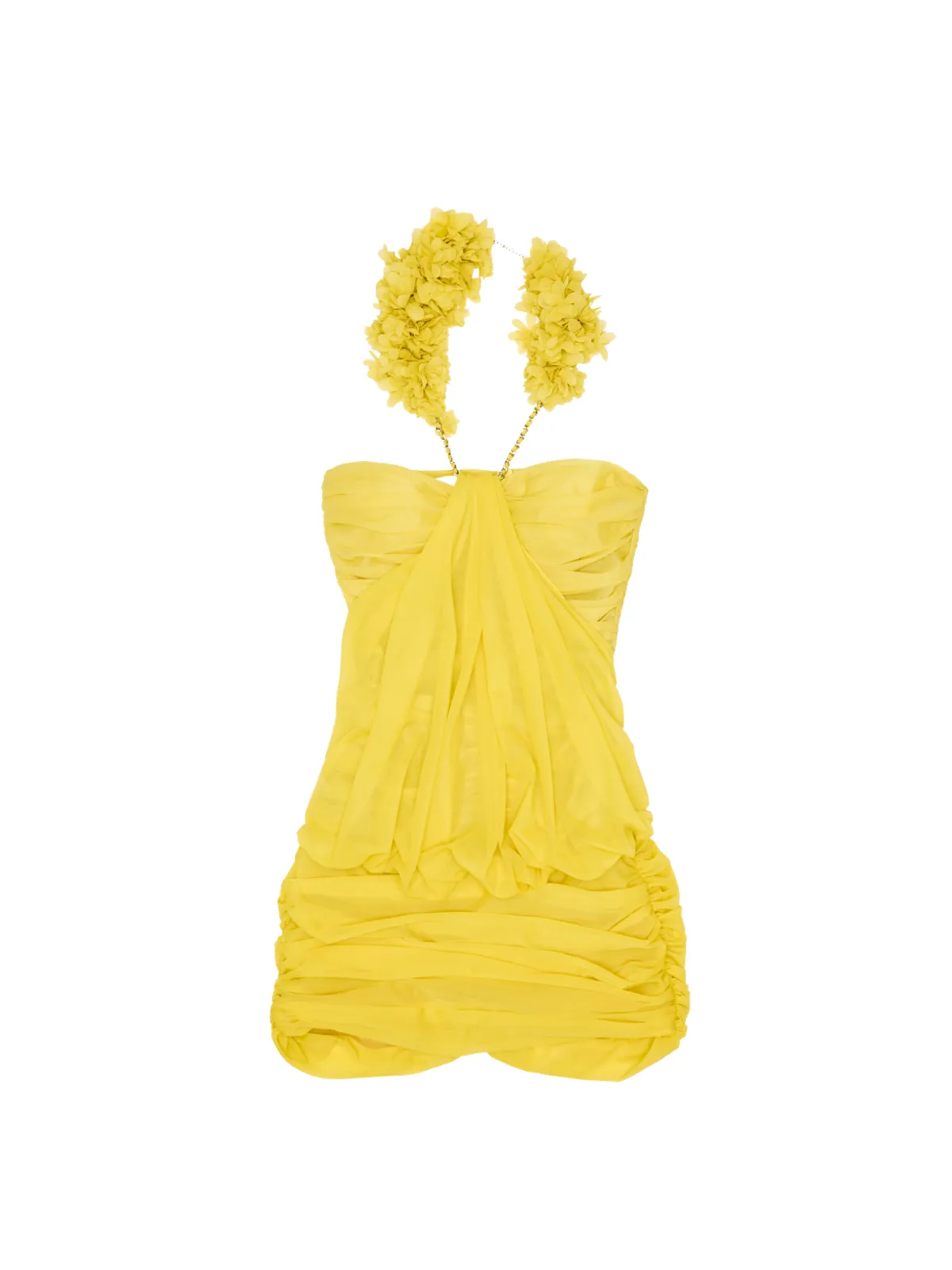 Odran Halterneck Flower Ruched Mini Dress sold by Mew Mews product image thumbnail 4