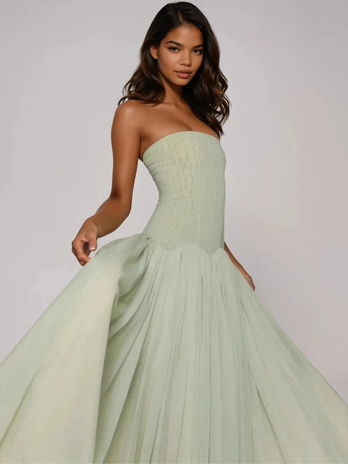 Kastor Strapless Flared Maxi Dress sold by Mew Mews product image thumbnail 2