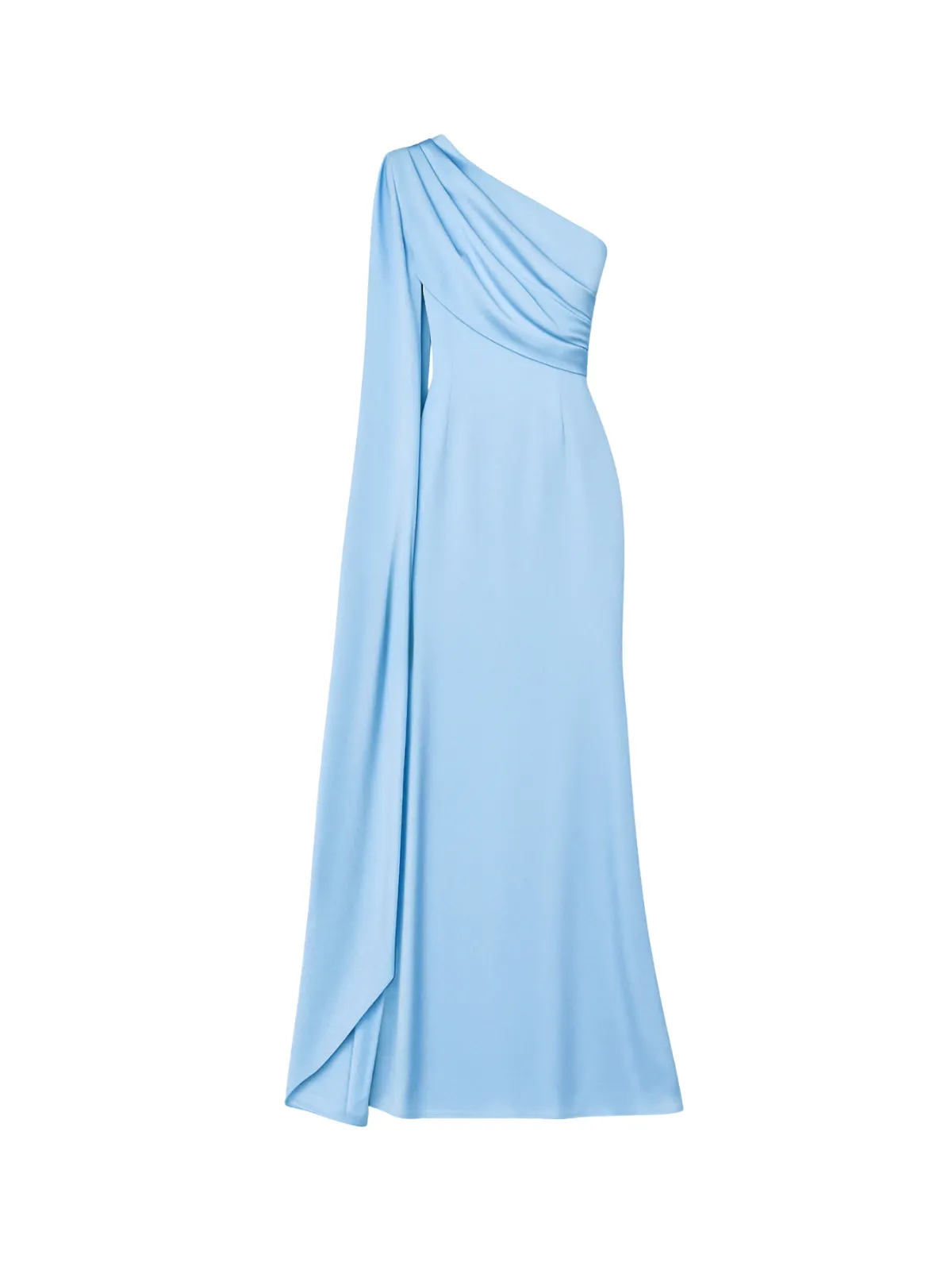 Xelvyn One Shoulder Draped Satin Maxi Dress In Blue sold by Mew Mews product image thumbnail 5