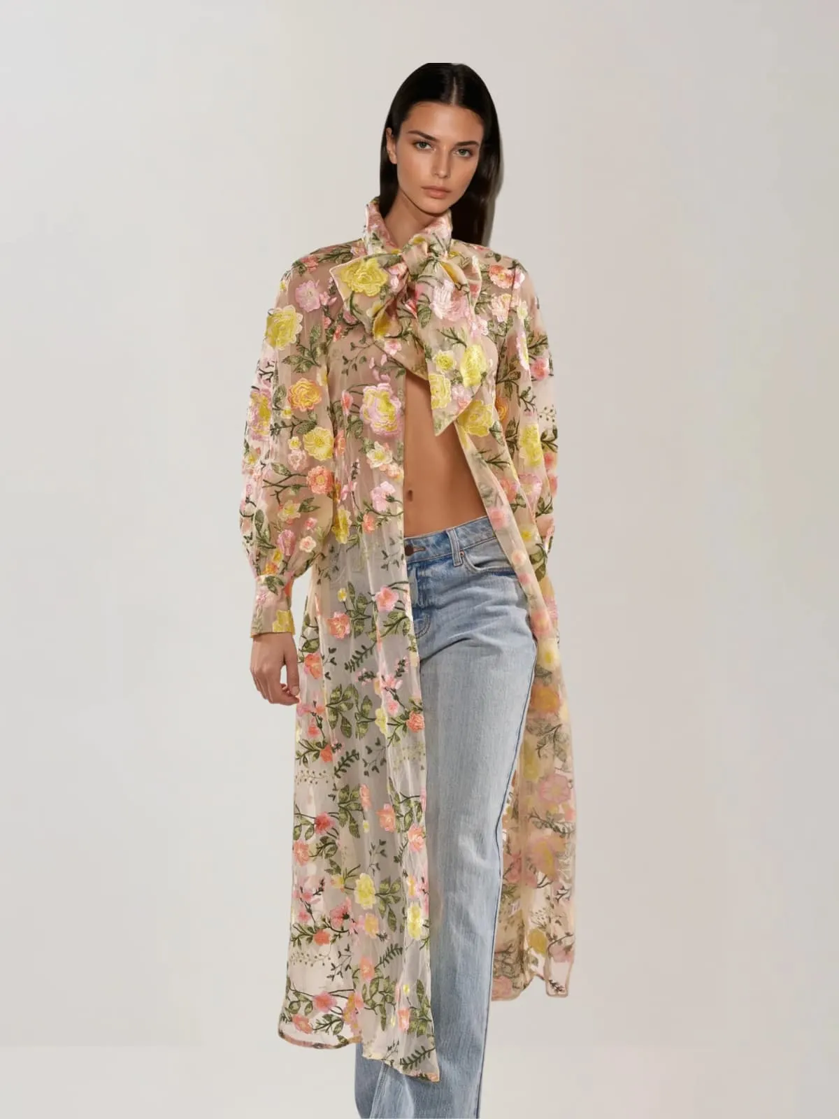 Quarel Embroidered Flower Cardigan sold by Mew Mews product image thumbnail 2