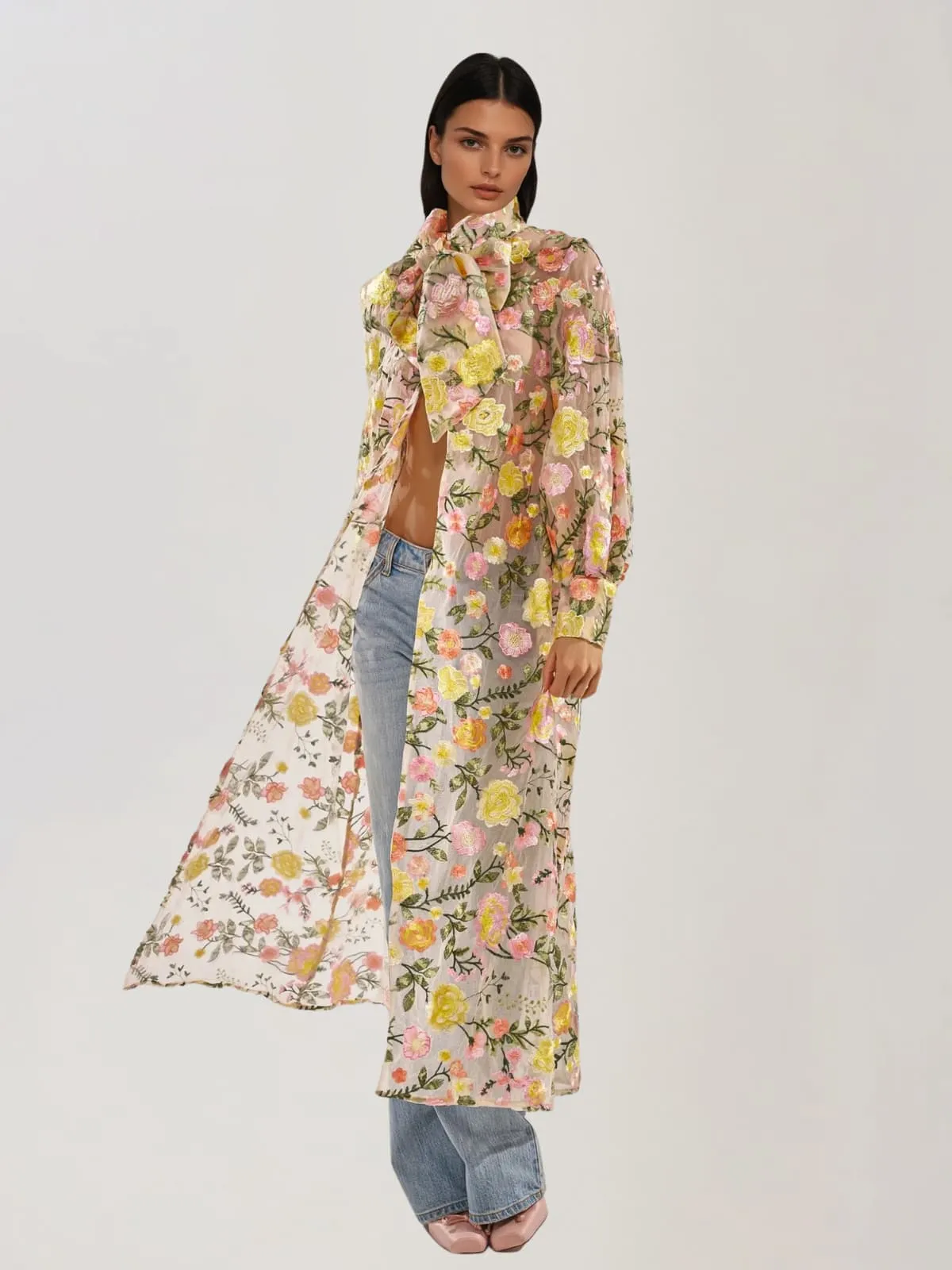 Quarel Embroidered Flower Cardigan sold by Mew Mews product image thumbnail 3