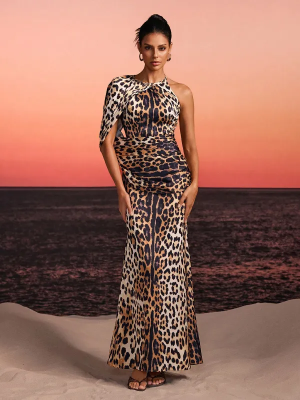 Pryden Leopard Printed Maxi Dress made by Mew Mews