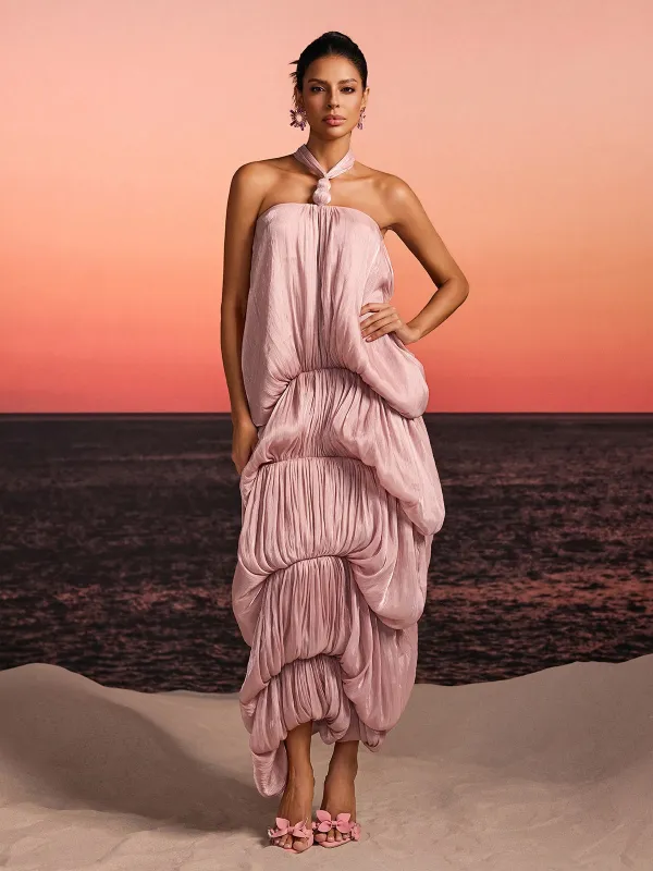 Jalor Halterneck Bubble Maxi Dress made by Mew Mews