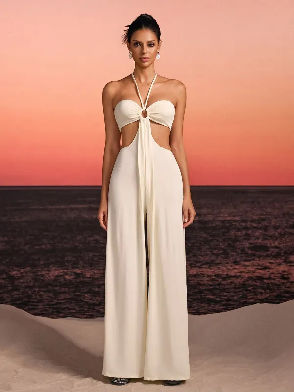 Tareth Halterneck Cutout Jumpsuit made by Mew Mews