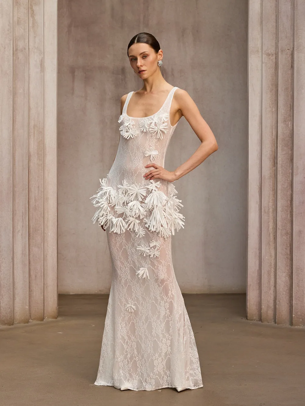 Dorielle Sleeveless Flower Maxi Dress sold by Mew Mews product image thumbnail 3