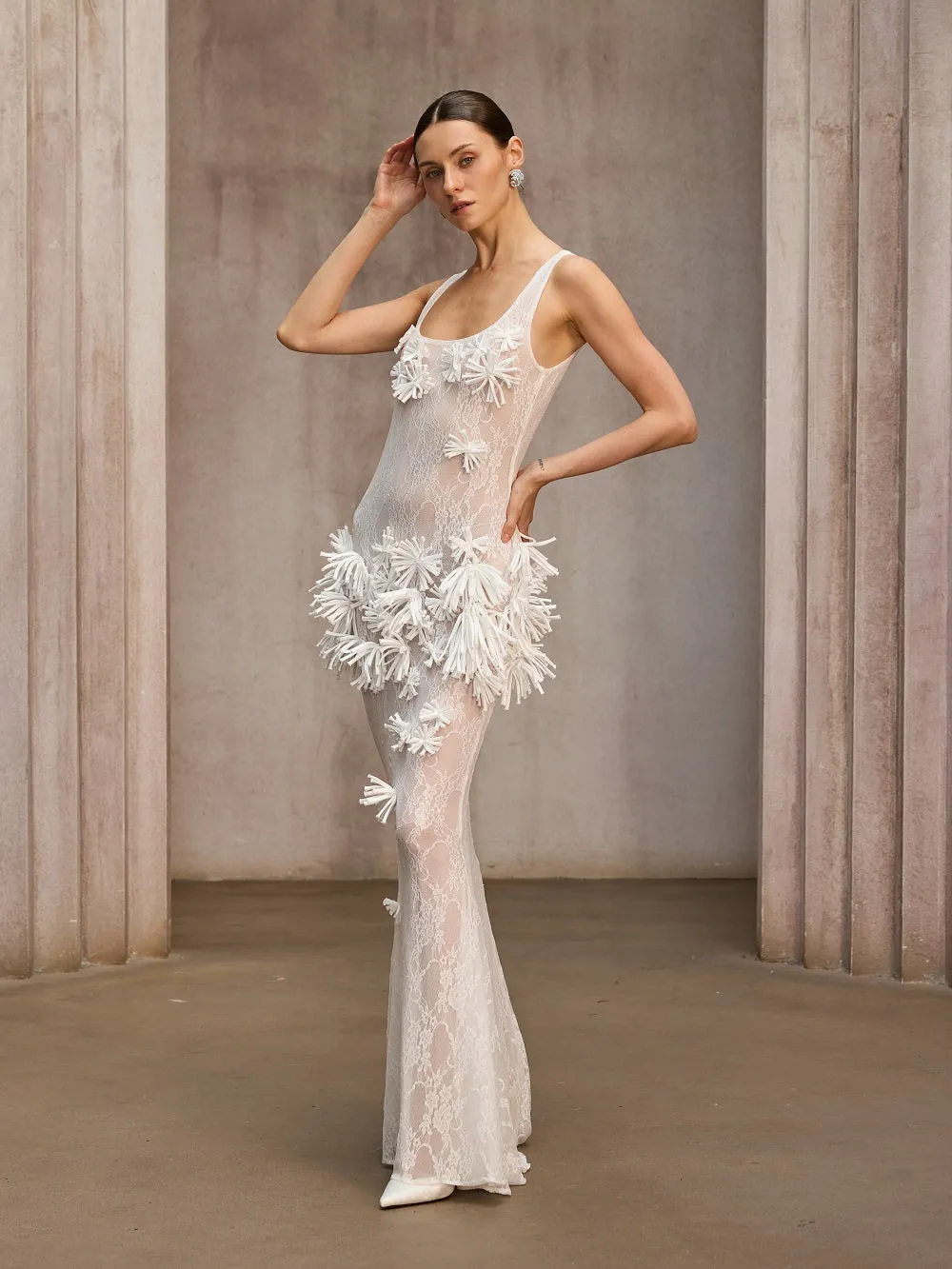 Dorielle Sleeveless Flower Maxi Dress sold by Mew Mews product image thumbnail 4