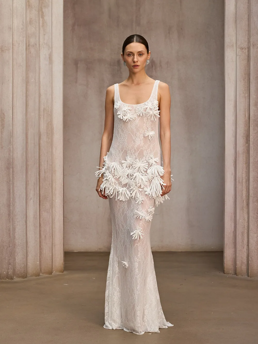 Dorielle Sleeveless Flower Maxi Dress sold by Mew Mews