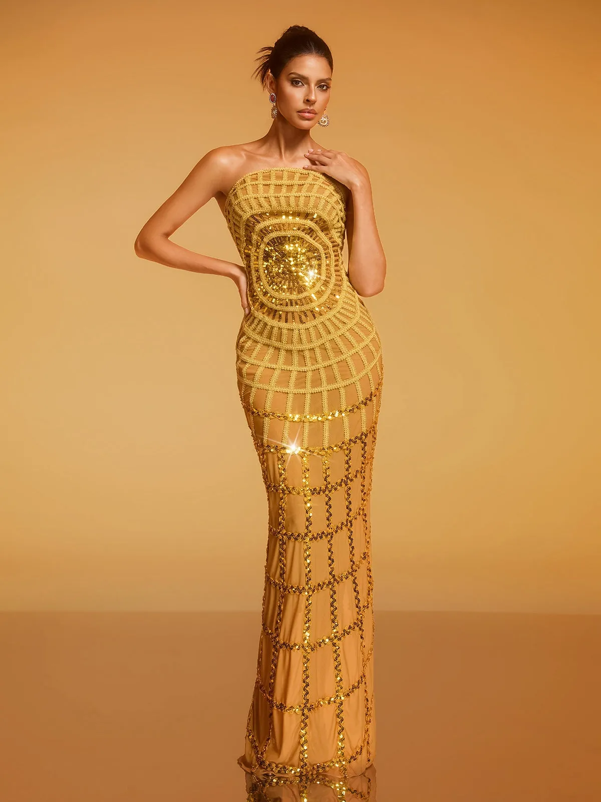 Dolores Strapless Sequin Maxi Dress sold by Mew Mews product image thumbnail 2