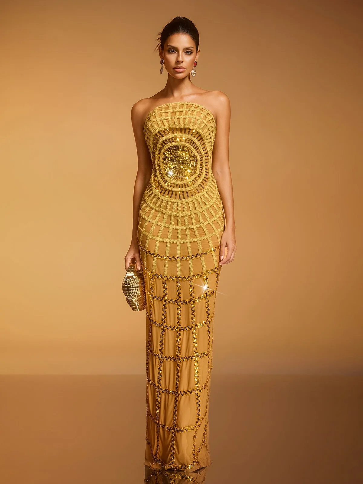 Dolores Strapless Sequin Maxi Dress sold by Mew Mews product image thumbnail 5