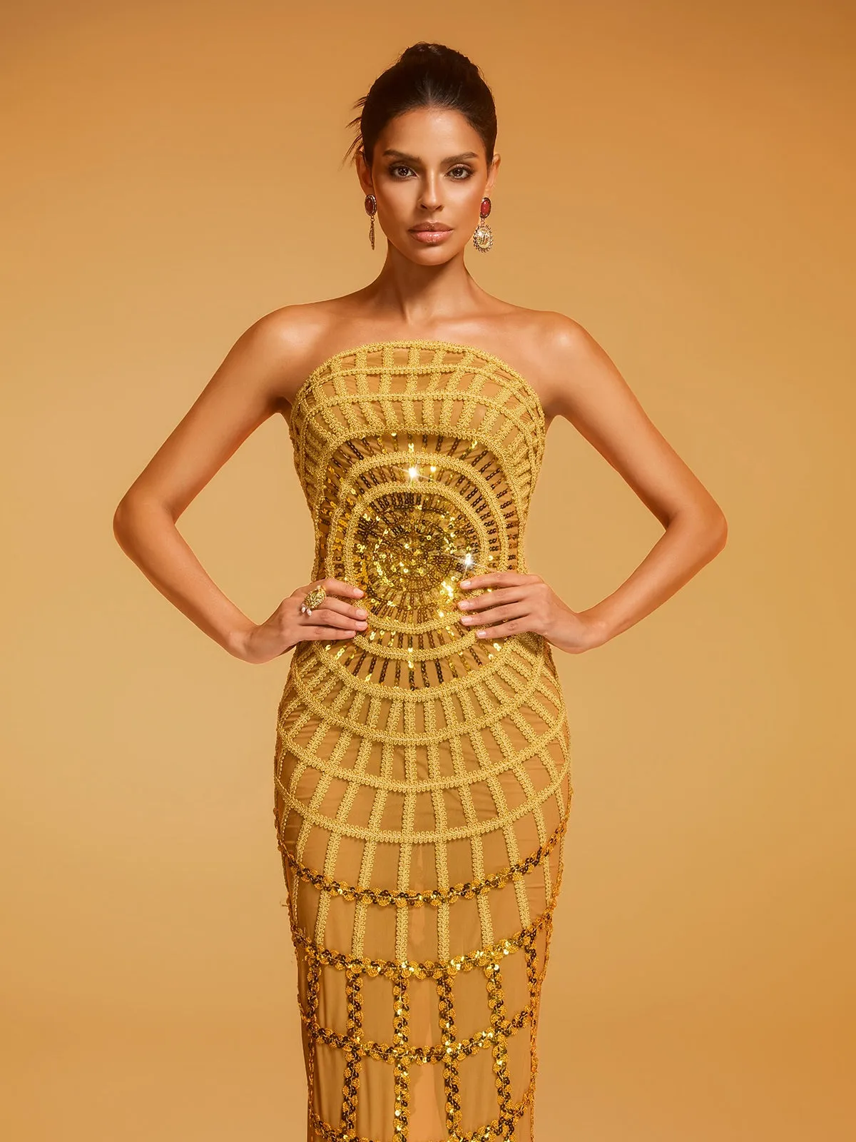 Dolores Strapless Sequin Maxi Dress sold by Mew Mews product image thumbnail 3