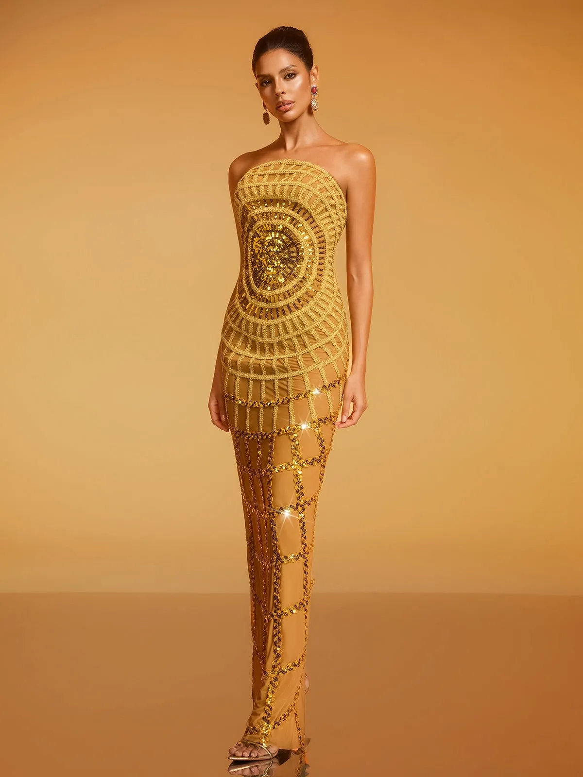 Dolores Strapless Sequin Maxi Dress sold by Mew Mews product image thumbnail 4