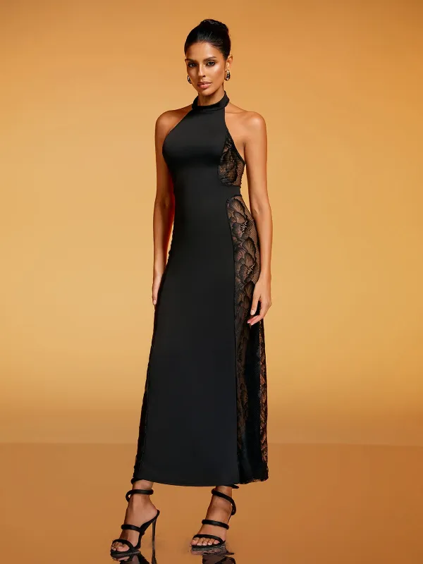 Dianatha Halterneck Lace Midi Dress made by Mew Mews