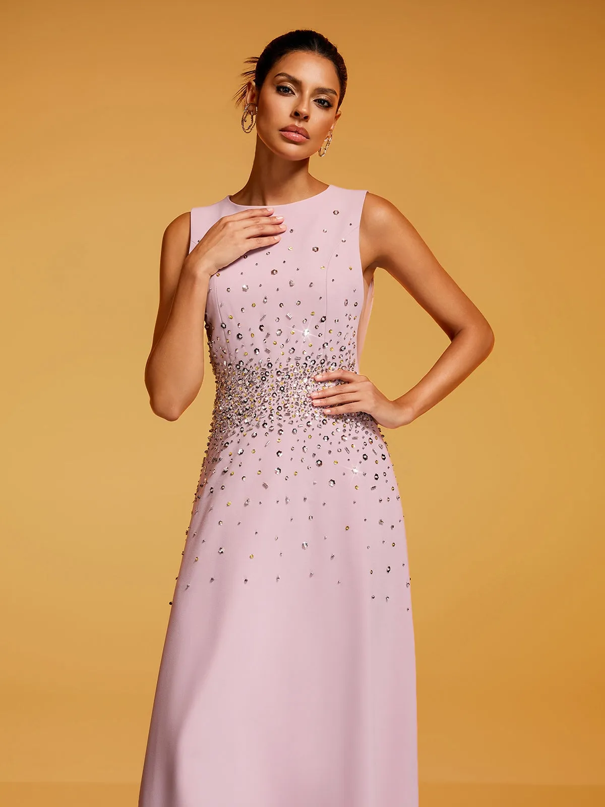 Felan Sleeveless Rhinestone Maxi Dress sold by Mew Mews product image thumbnail 4