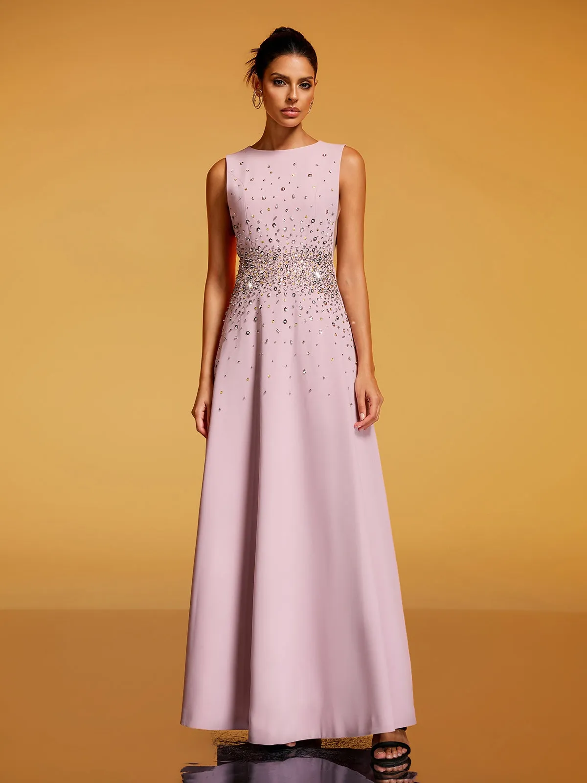 Felan Sleeveless Rhinestone Maxi Dress sold by Mew Mews