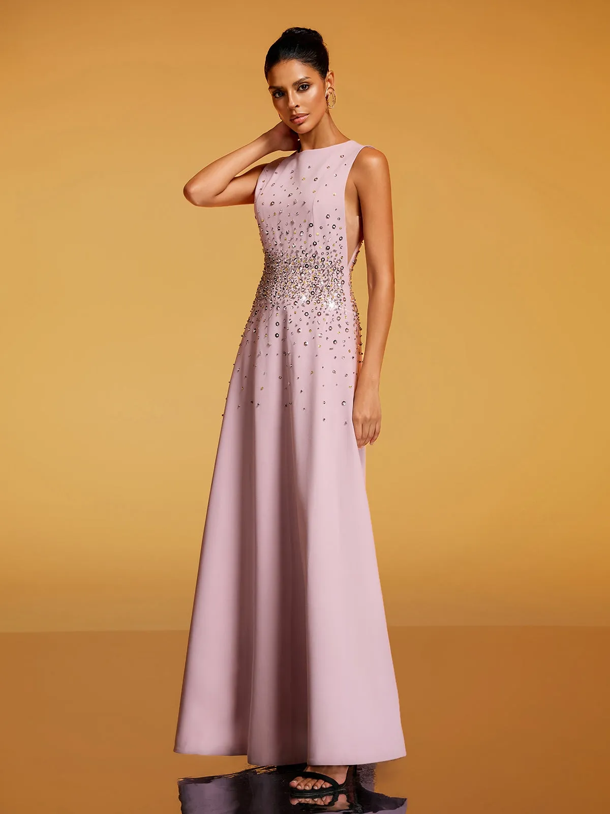 Felan Sleeveless Rhinestone Maxi Dress sold by Mew Mews product image thumbnail 5
