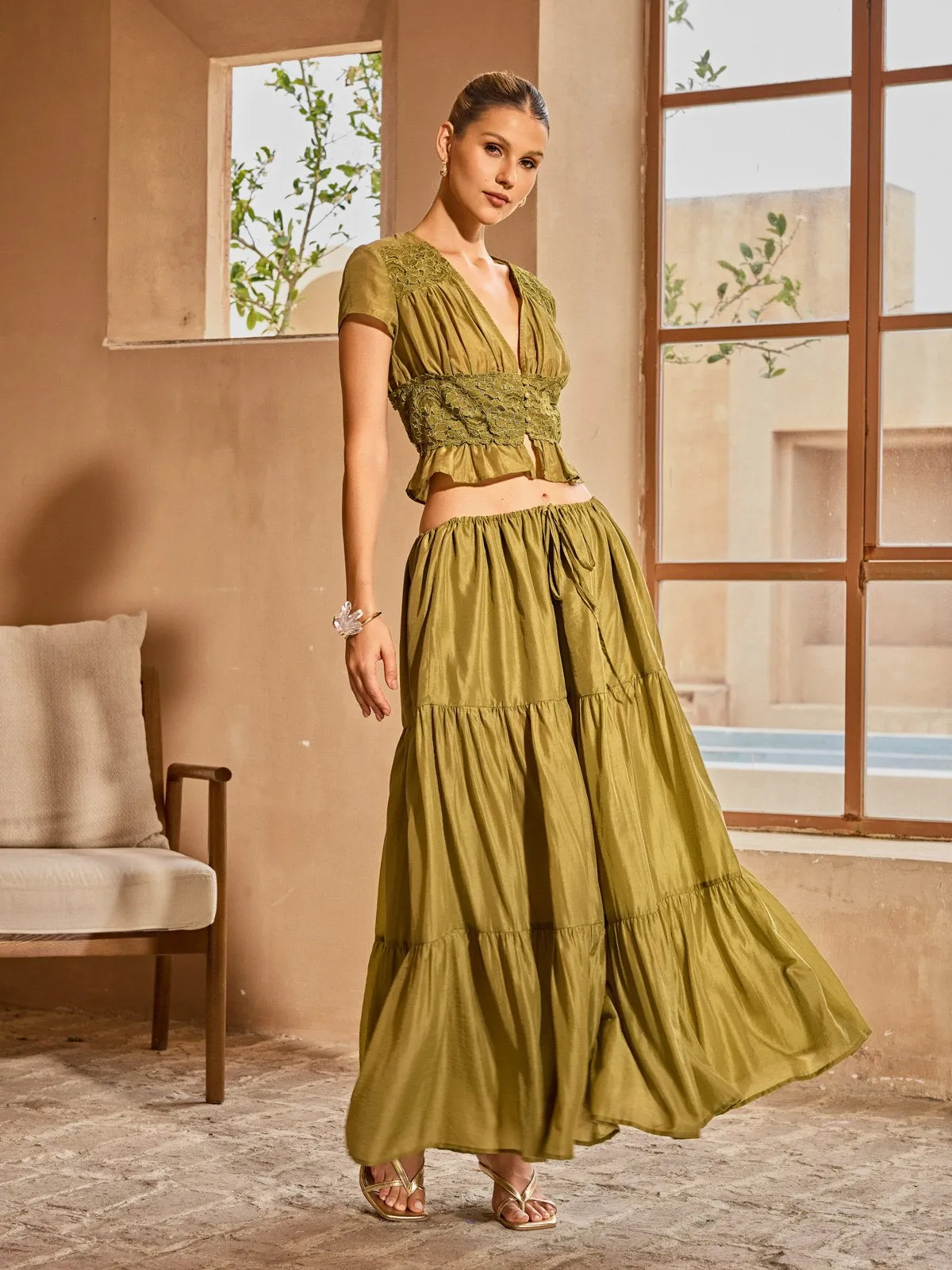 Elnyxa Plunge Neck Skirt Set sold by Mew Mews product image thumbnail 2