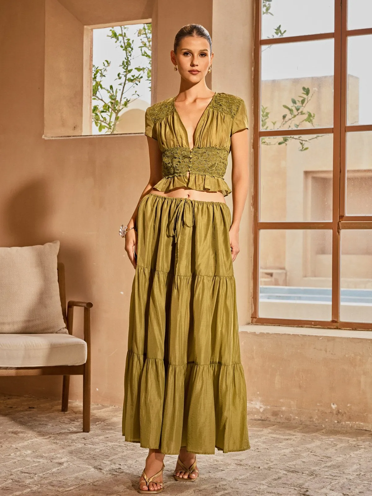 Elnyxa Plunge Neck Skirt Set sold by Mew Mews product image thumbnail 3