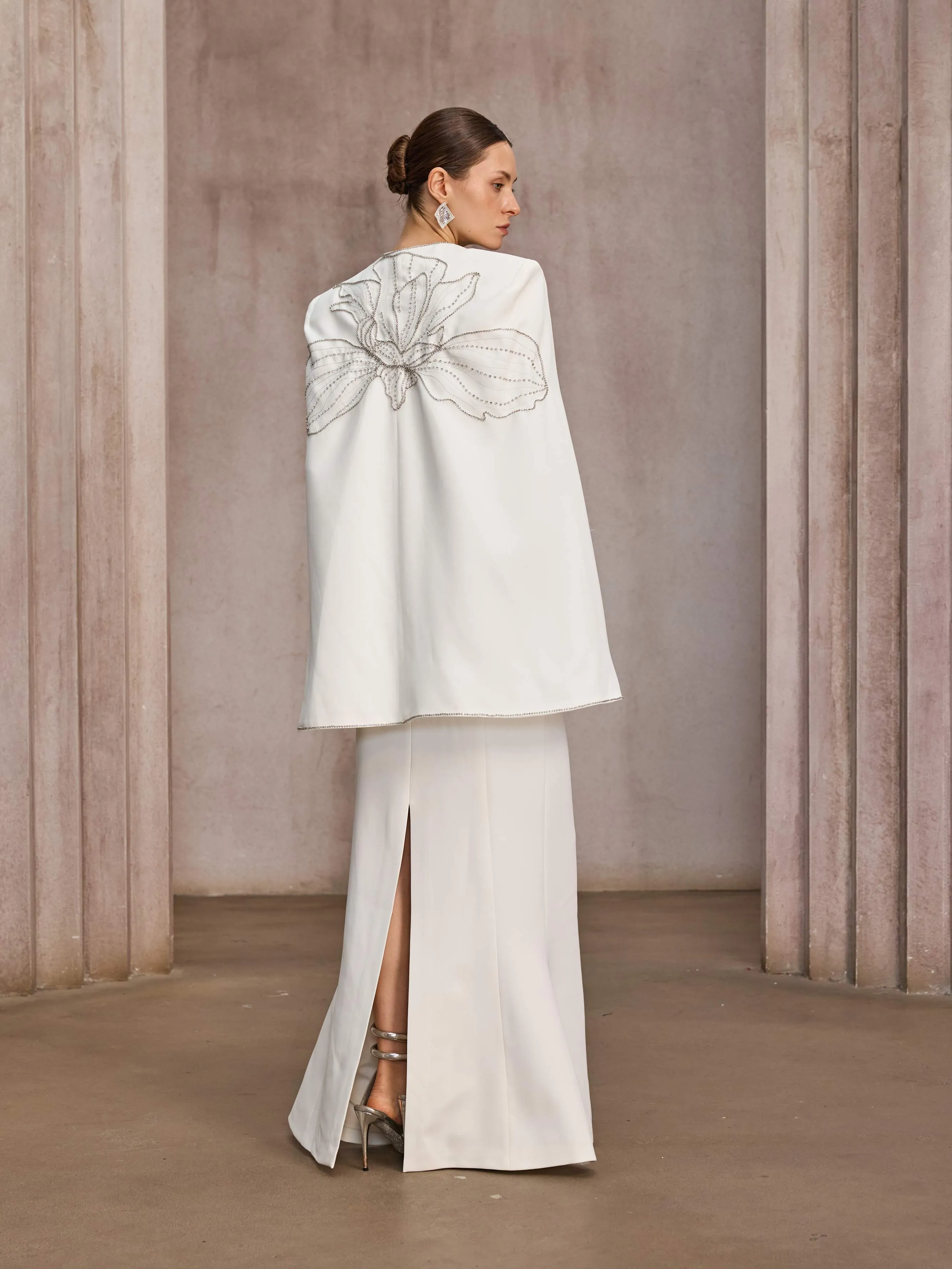 Drexor Strapless Cape Rhinestone Maxi Dress sold by Mew Mews product image thumbnail 2