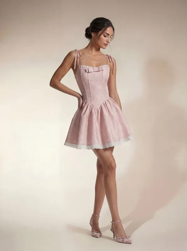 Dorex Spaghetti Lace Floral Mini Dress made by Mew Mews