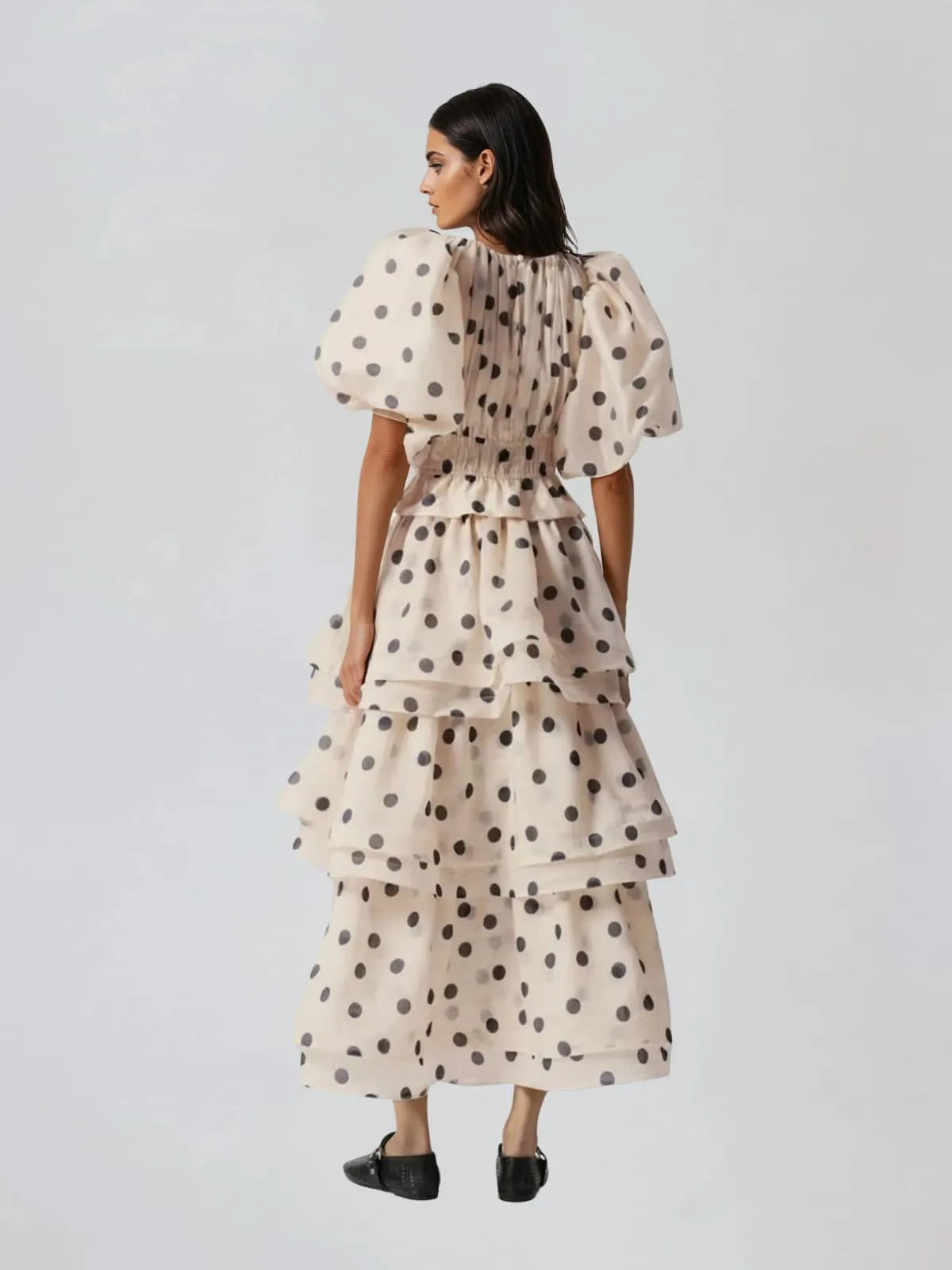 Brelix Puff Sleeve Dot Ruffle Skirt Set sold by Mew Mews product image thumbnail 4