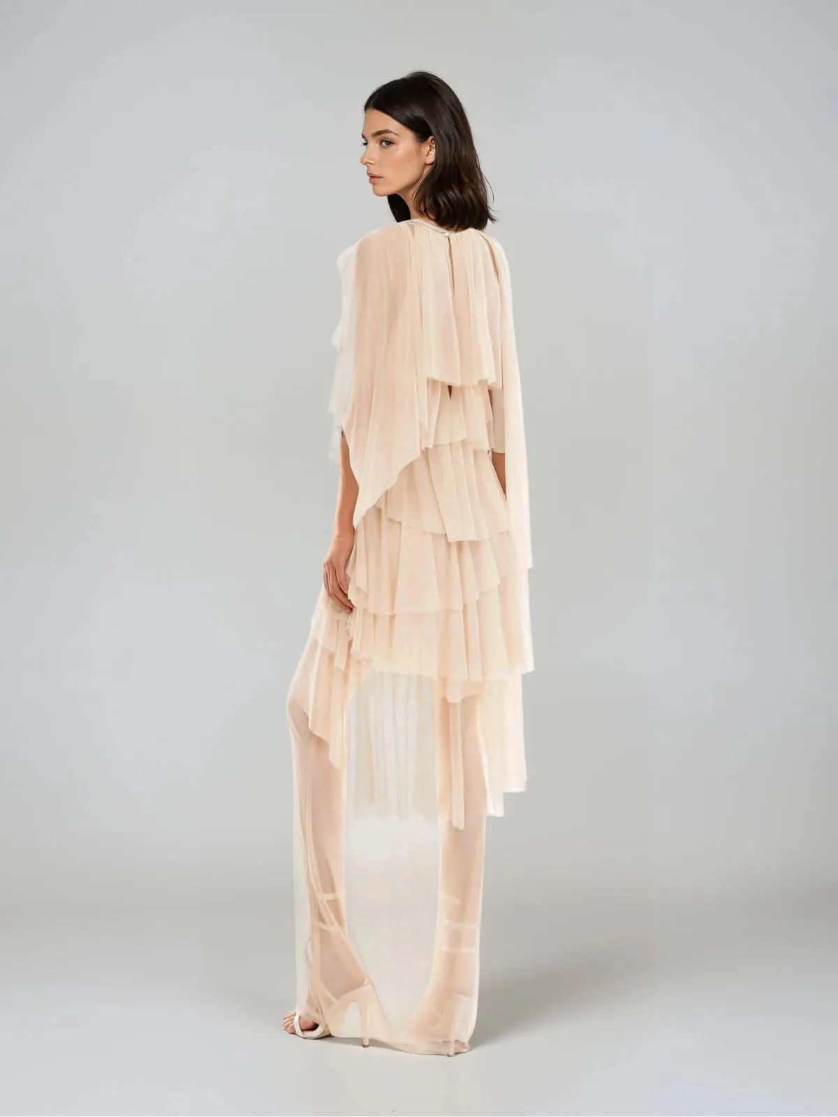 Marnix Flower Mesh Ruffle Maxi Dress sold by Mew Mews product image thumbnail 4