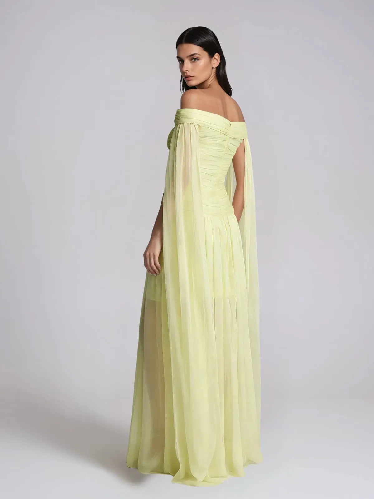 Lirak Off Shoulder Twisted Ruched Maxi Dress sold by Mew Mews product image thumbnail 2