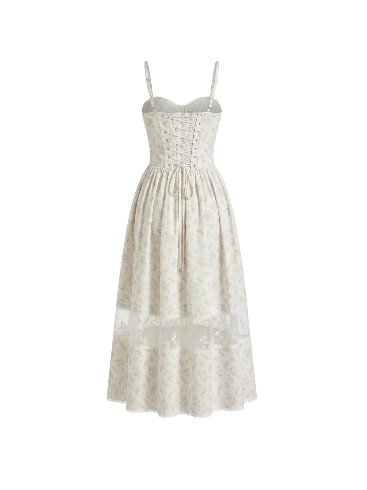 Hestor Spaghetti Lace Up Floral Midi Dress sold by Mew Mews product image thumbnail 5