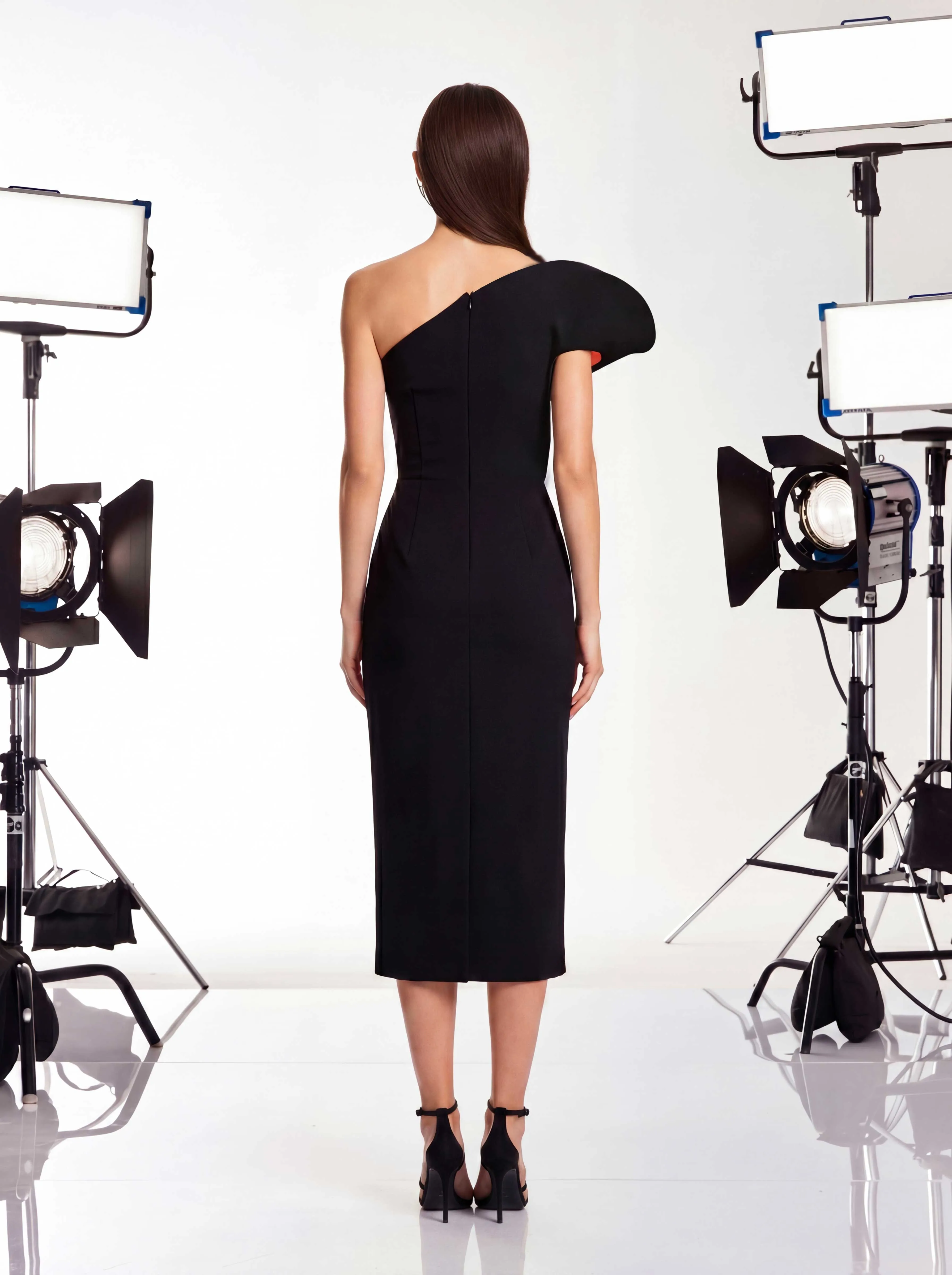 Drynex One Shoulder Midi Dress In Black sold by Mew Mews product image thumbnail 3
