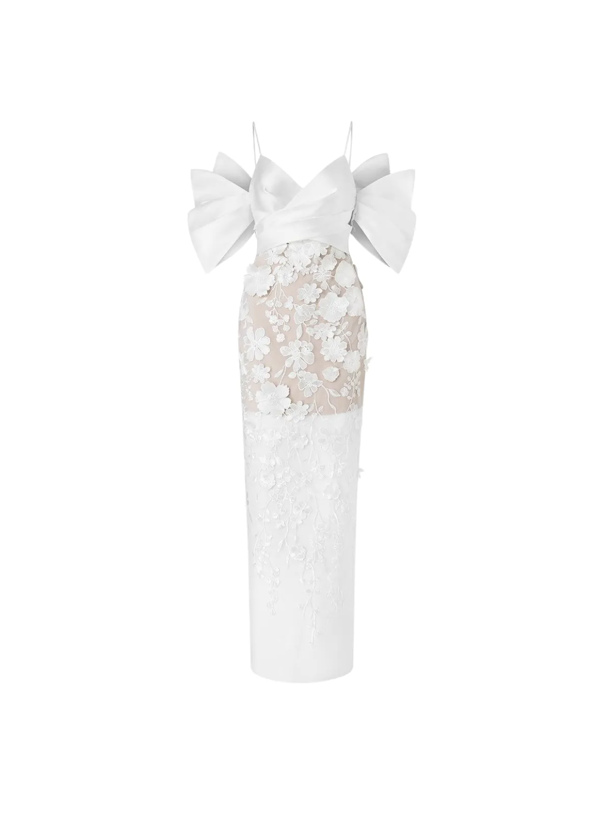 Delythra Cold Shoulder Sleeve Flower Maxi Dress sold by Mew Mews product image thumbnail 4