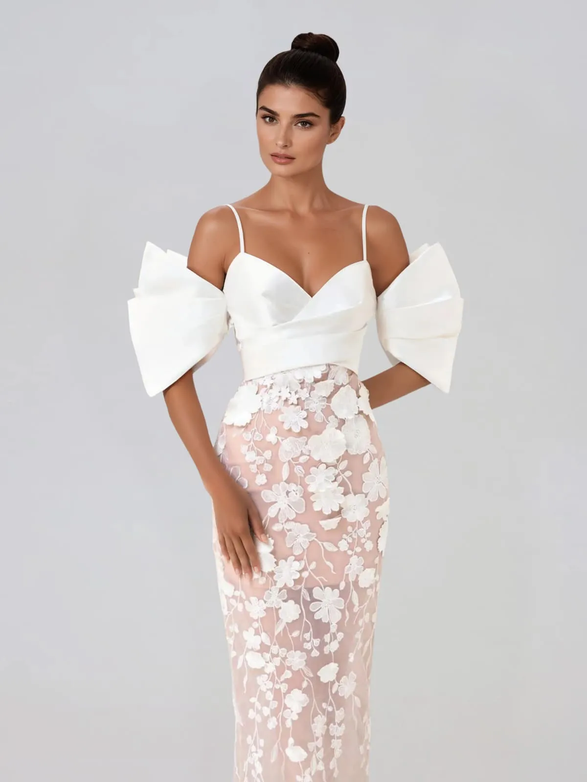 Delythra Cold Shoulder Sleeve Flower Maxi Dress sold by Mew Mews product image thumbnail 2
