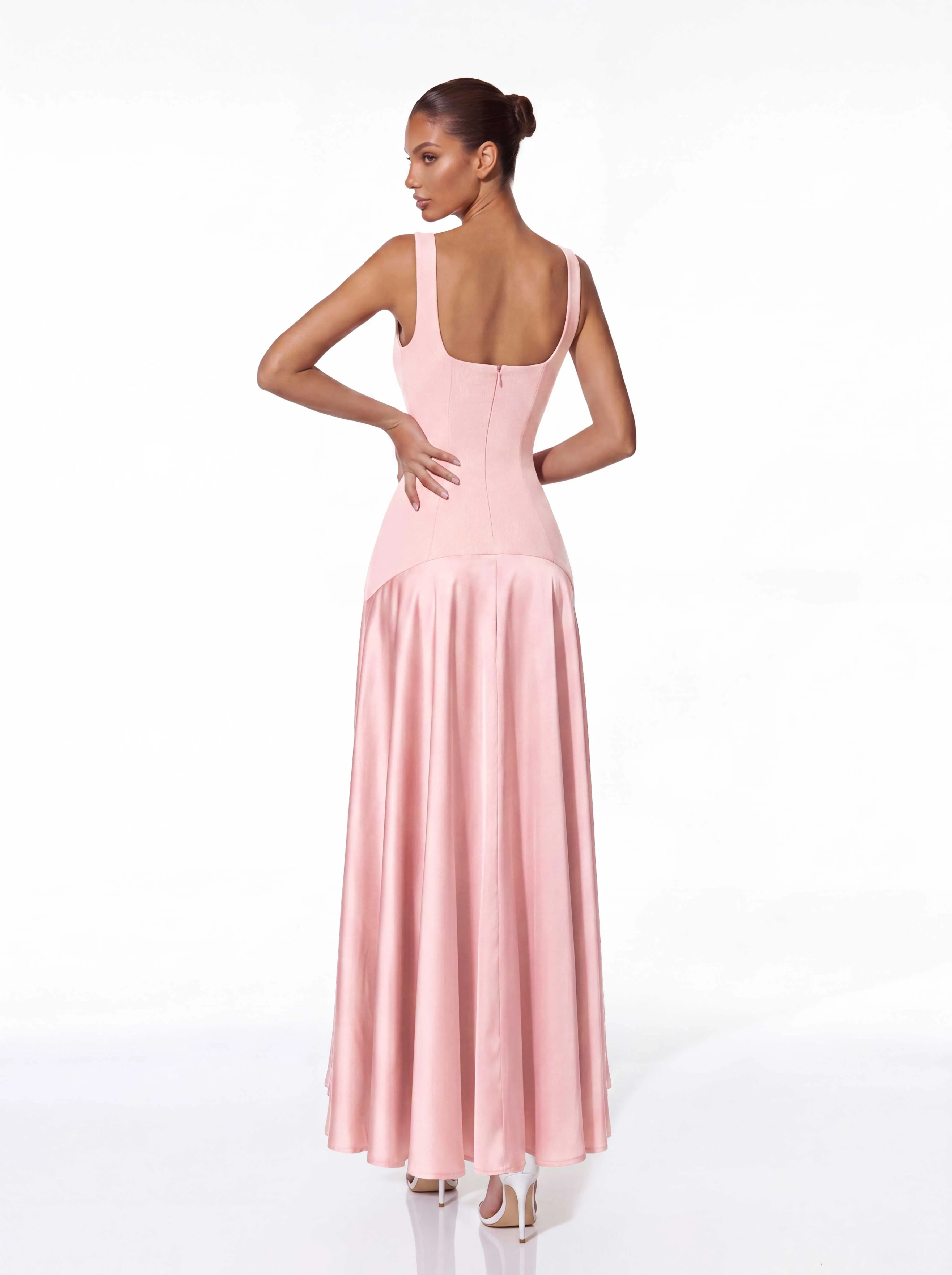 Jovyna Sleeveless Flared Maxi Dress In Blush sold by Mew Mews product image thumbnail 3