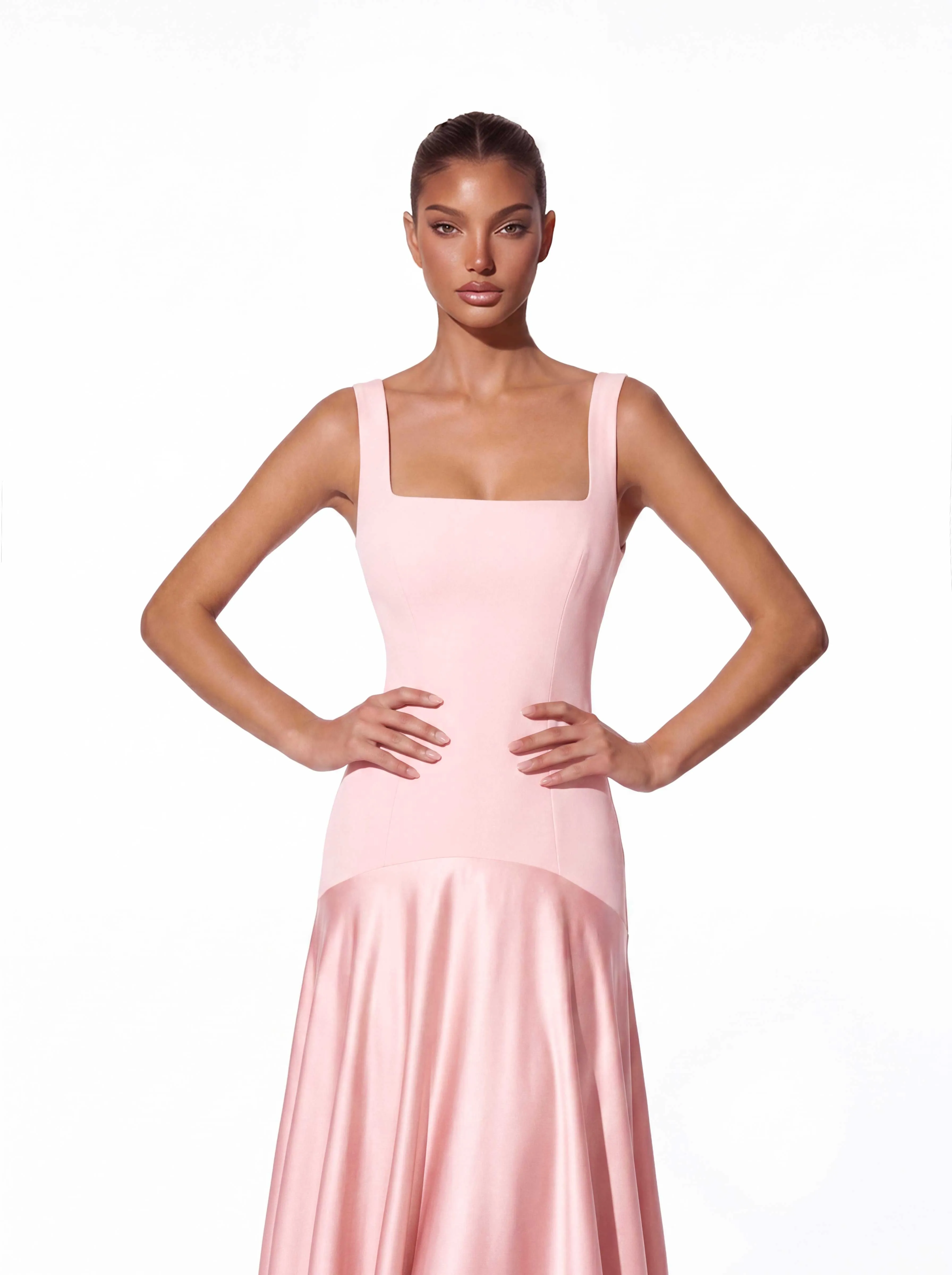 Jovyna Sleeveless Flared Maxi Dress In Blush sold by Mew Mews product image thumbnail 2
