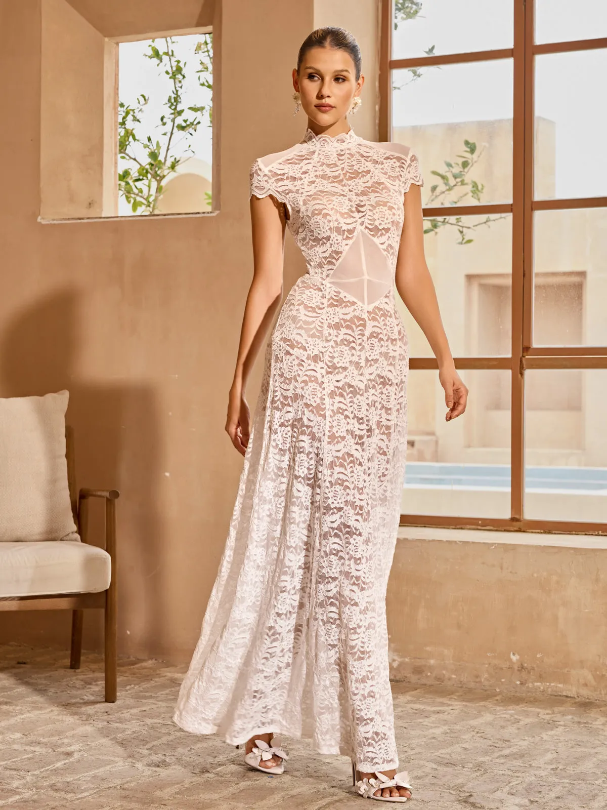 Javory High Neck Floral Maxi Dress sold by Mew Mews product image thumbnail 3