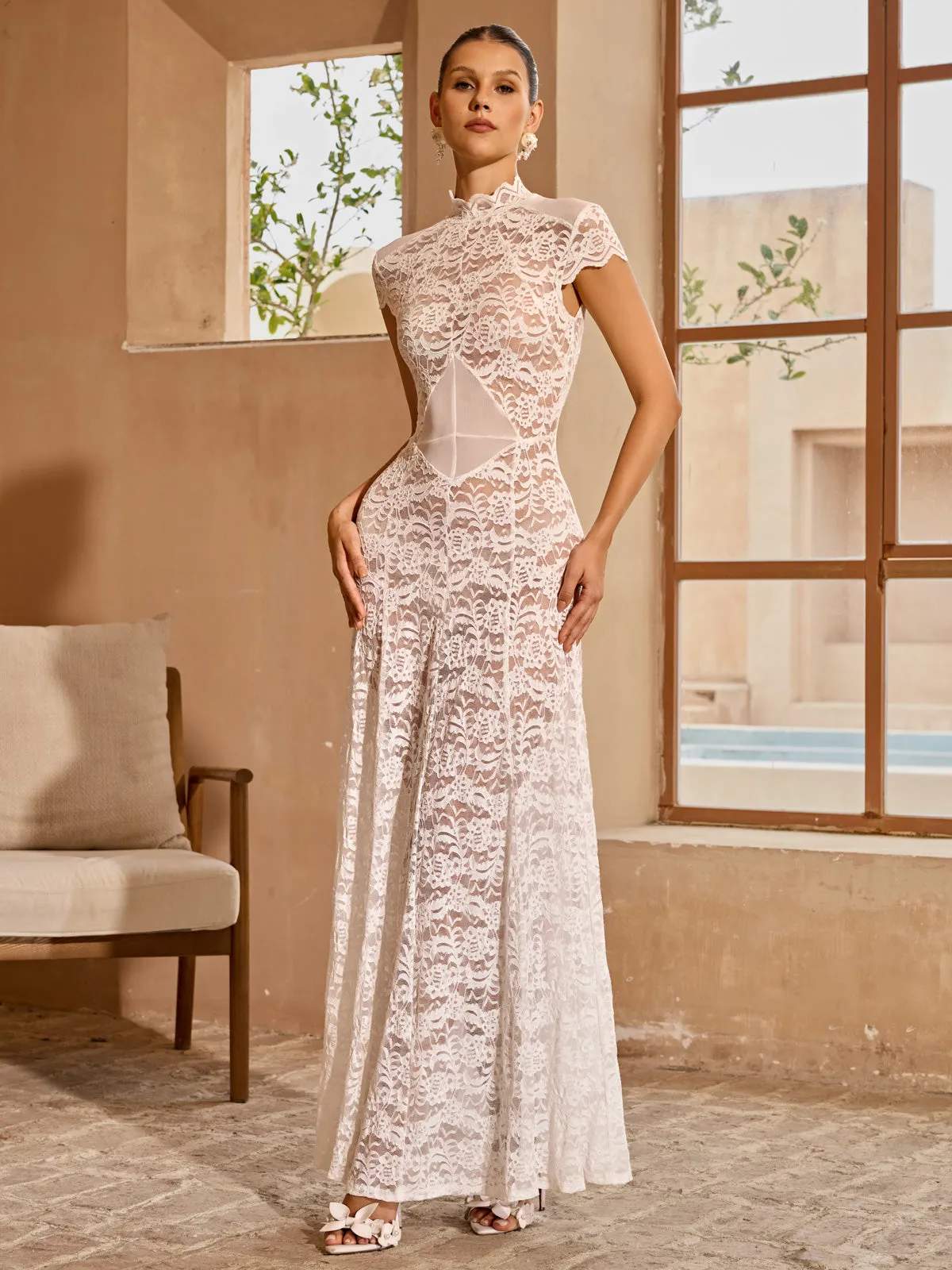 Javory High Neck Floral Maxi Dress sold by Mew Mews product image thumbnail 5