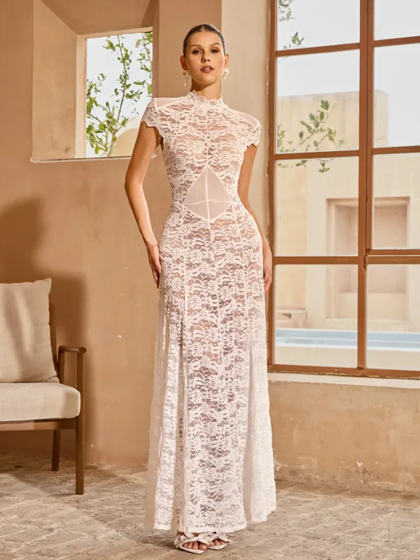 Javory High Neck Floral Maxi Dress made by Mew Mews