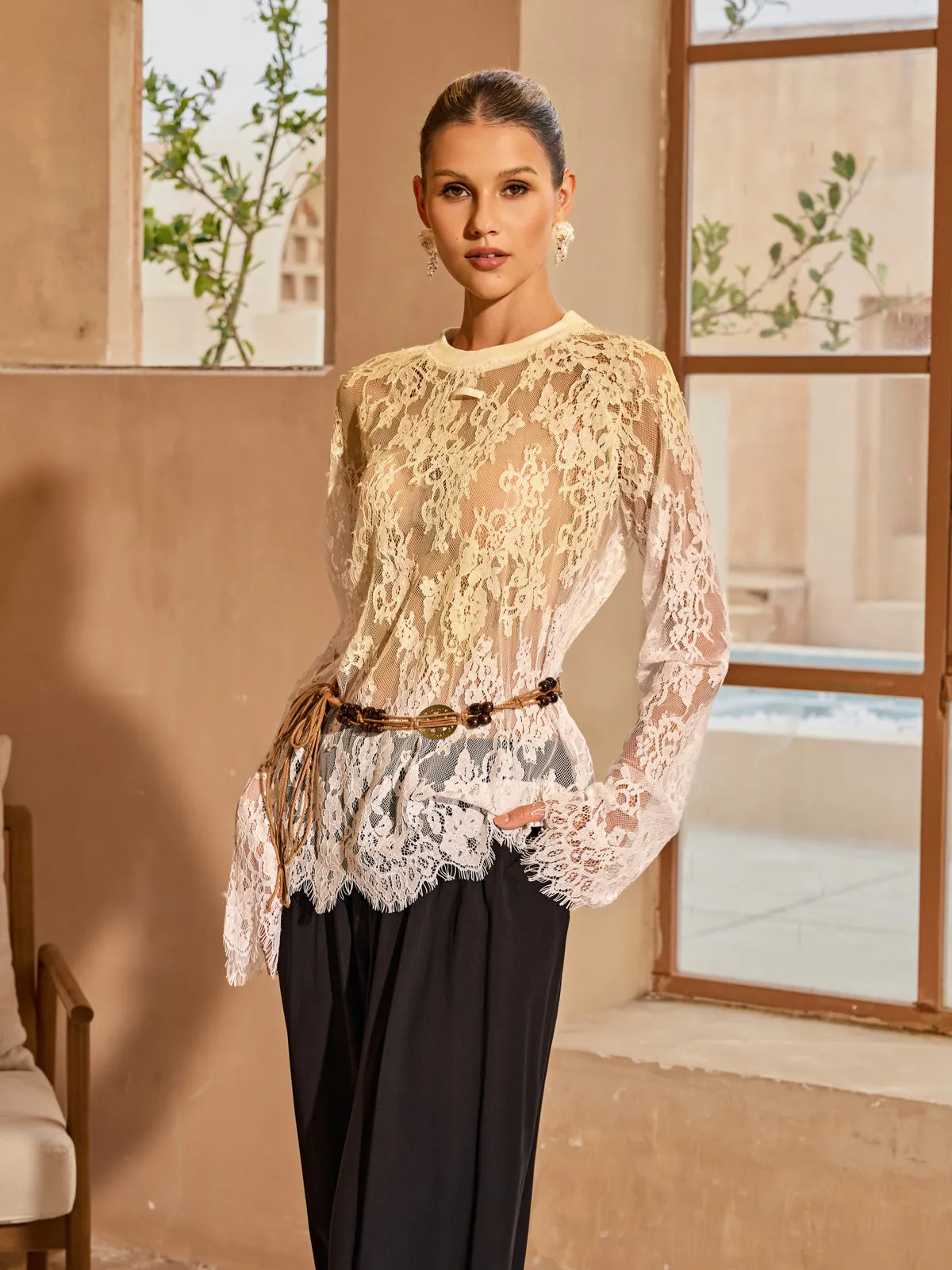 Axenquil Long Sleeve Lace Top sold by Mew Mews product image thumbnail 5