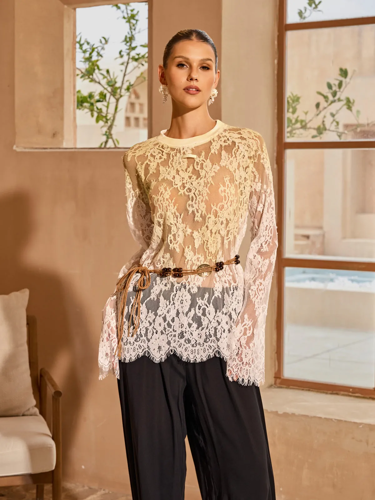 Axenquil Long Sleeve Lace Top sold by Mew Mews product image thumbnail 3