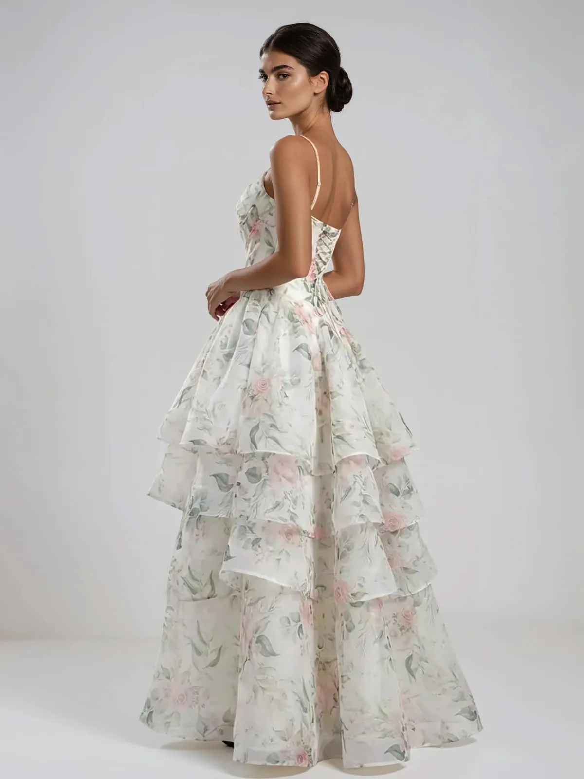 Fyraxen Spaghetti Floral Tiered Maxi Dress sold by Mew Mews product image thumbnail 3