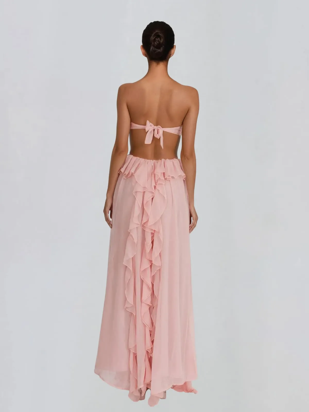 Fyntrix Strapless Ruffle Maxi Dress In Pink sold by Mew Mews product image thumbnail 5