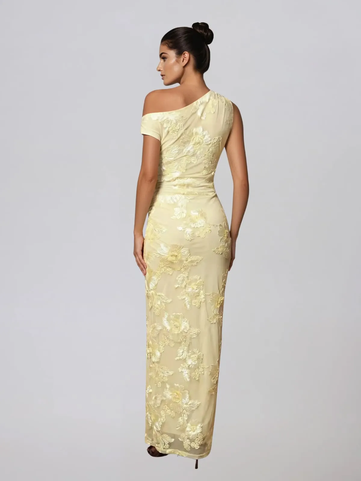 Zryne One Shoulder Flower Maxi Dress sold by Mew Mews product image thumbnail 4