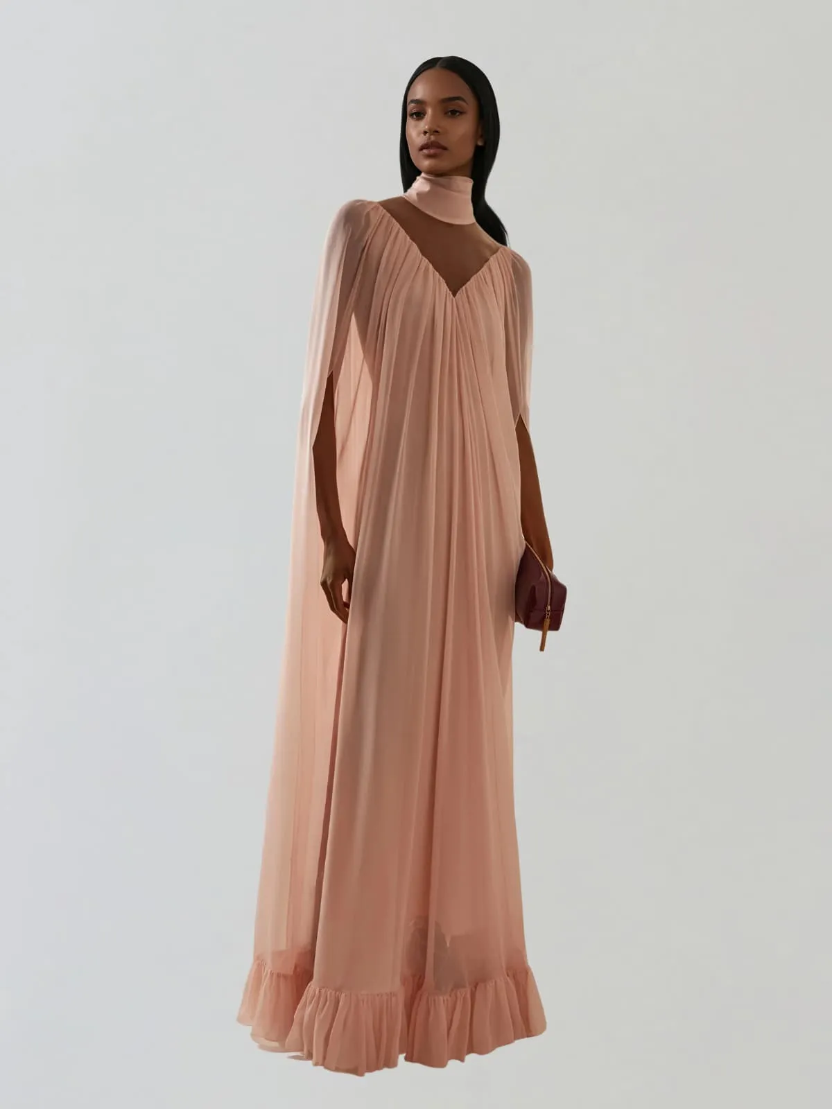 Cavoryx V Neck Cape Maxi Dress sold by Mew Mews