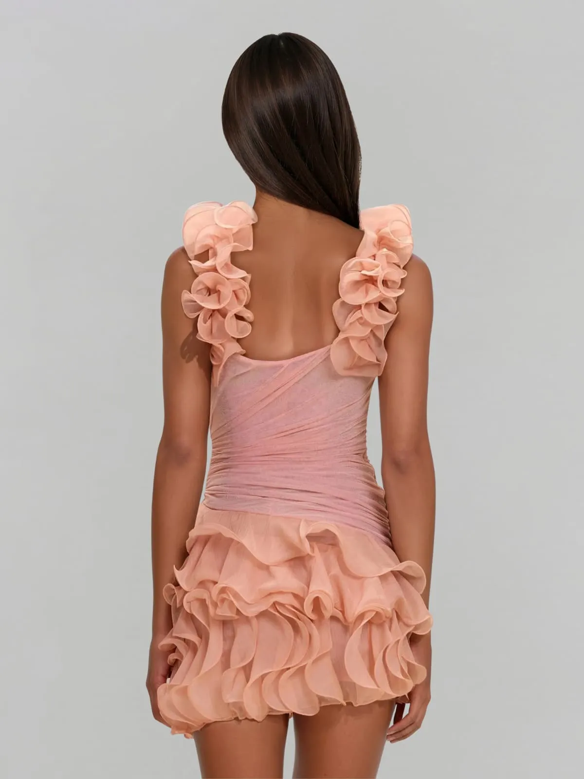 Xytheron V Neck Flower Mini Dress sold by Mew Mews product image thumbnail 2