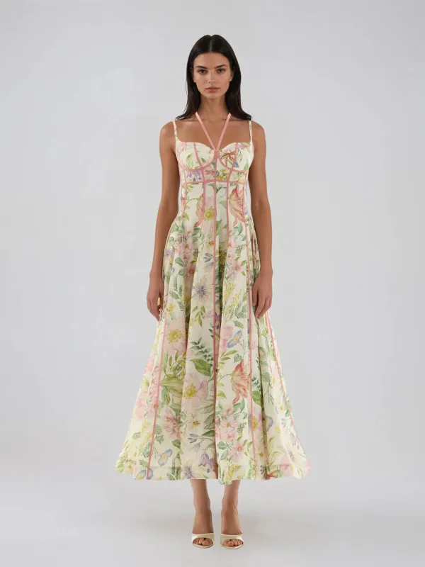 Xavelyth Spaghetti Floral Flared Maxi Dress made by Mew Mews