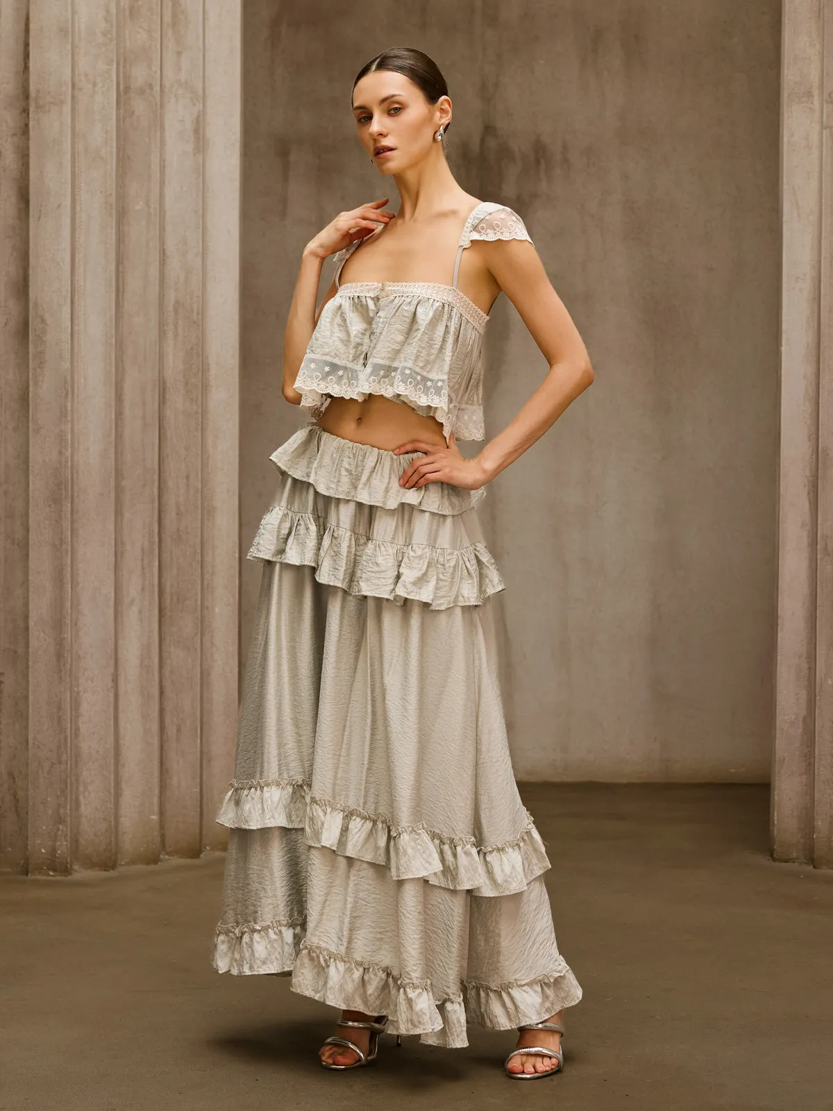 Relythic Ruffle Lace Skirt Set sold by Mew Mews product image thumbnail 2
