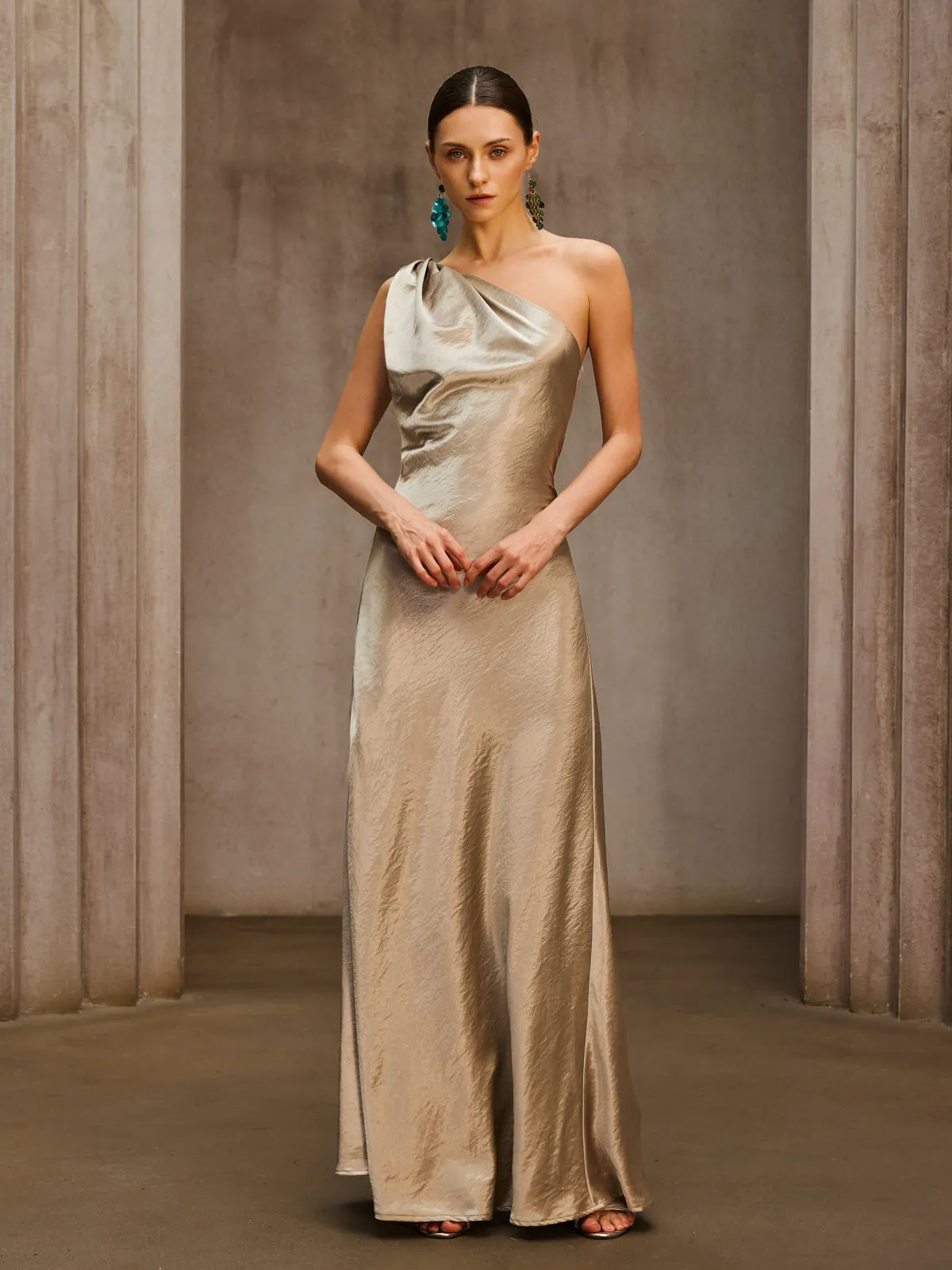 Phaelion One Shoulder Maxi Dress sold by Mew Mews product image thumbnail 4
