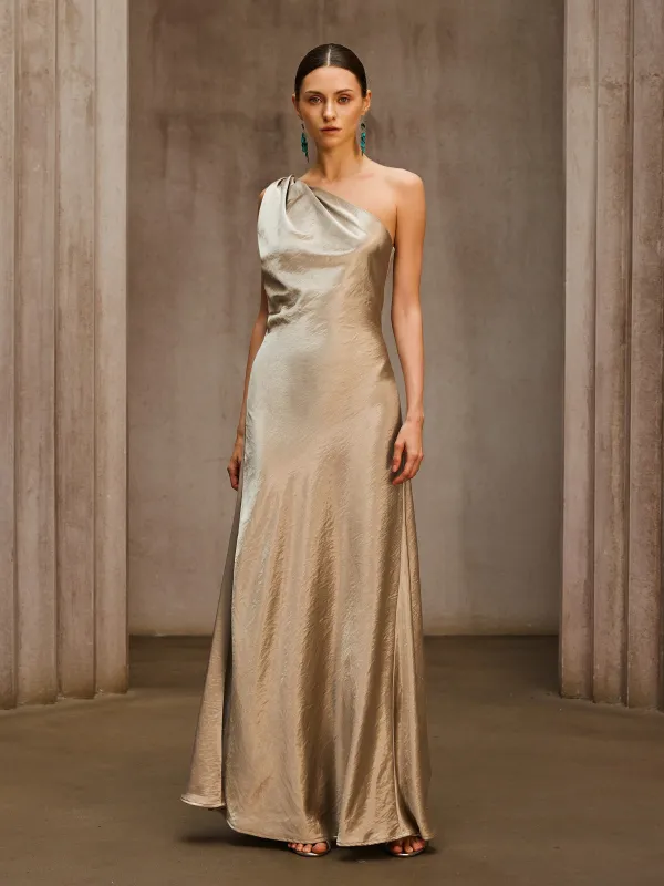 Phaelion One Shoulder Maxi Dress made by Mew Mews