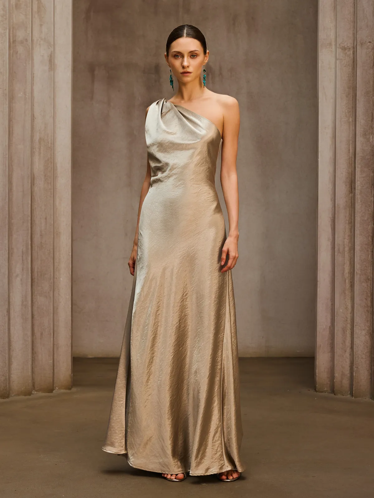 Phaelion One Shoulder Maxi Dress sold by Mew Mews