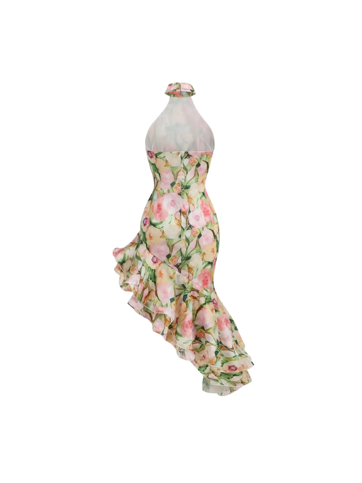 Yndralis Halterneck Floral Ruffle Midi Dress sold by Mew Mews product image thumbnail 4