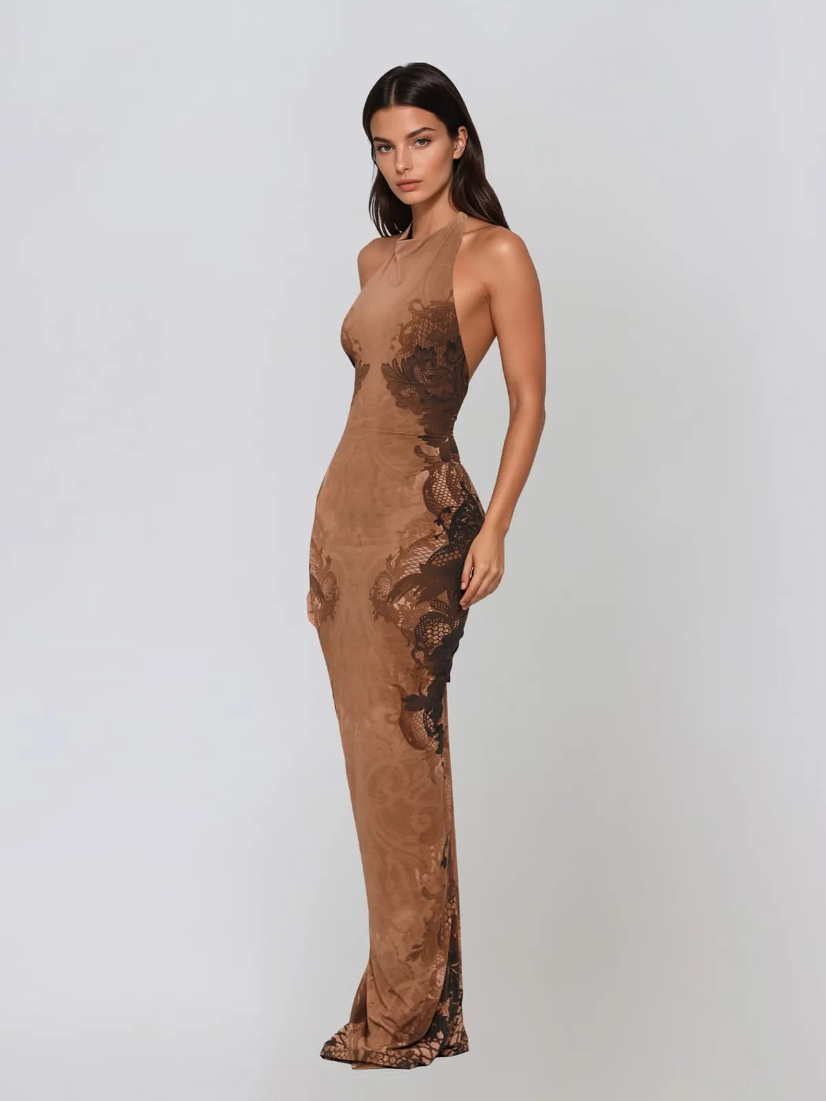 Zyndral Backless Floral Maxi Dress sold by Mew Mews product image thumbnail 3