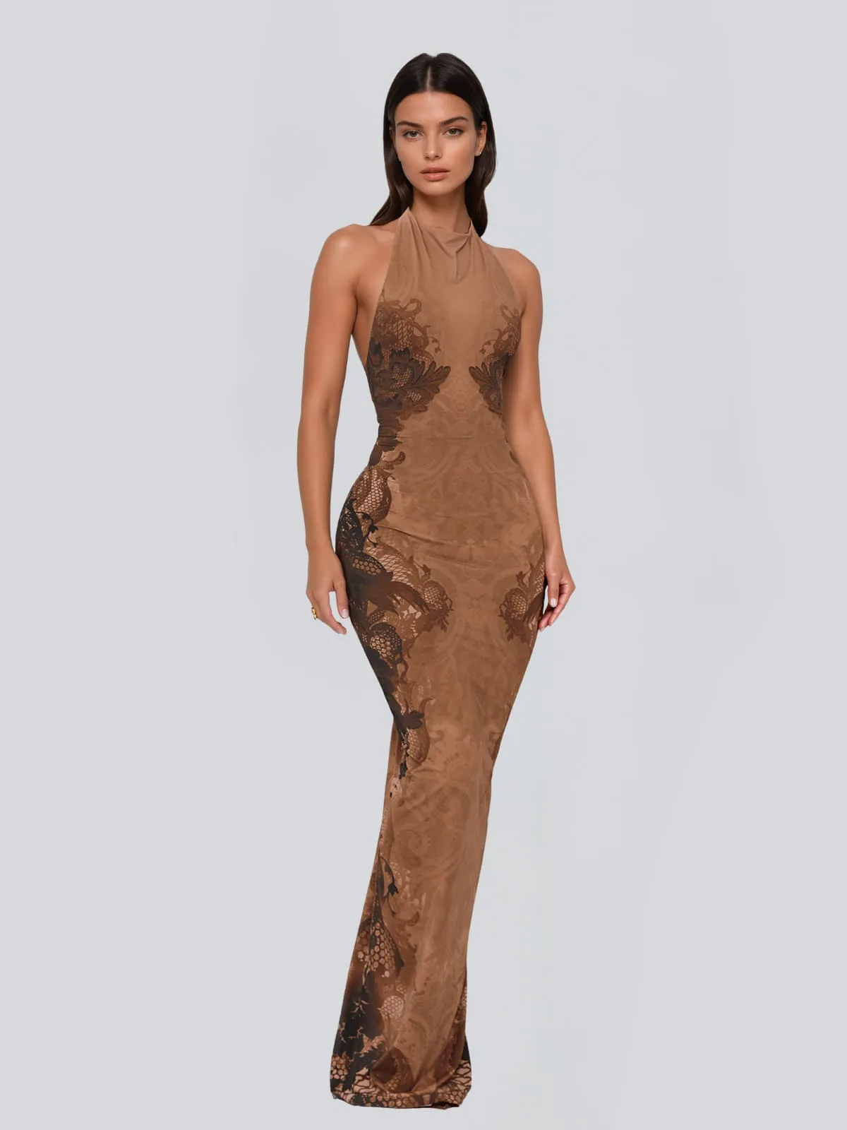 Zyndral Backless Floral Maxi Dress sold by Mew Mews product image thumbnail 2